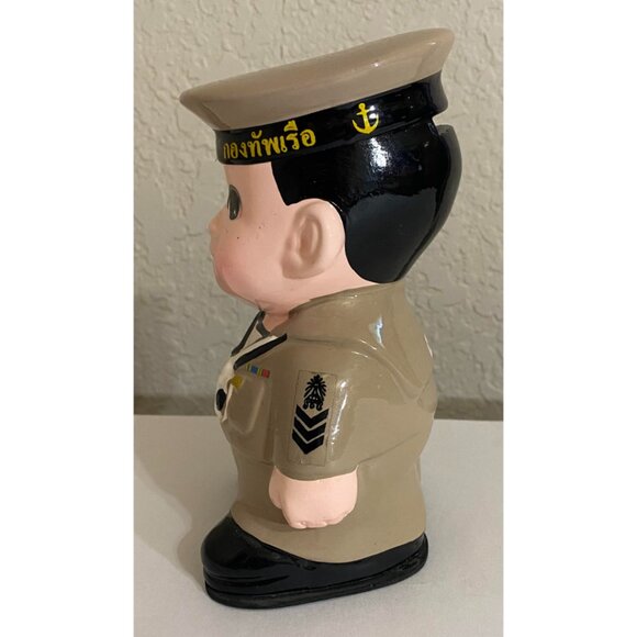 Commando Men Sailor Ceramic Figurine Piggy Bank Uniform Foreign - Picture 2 of 6